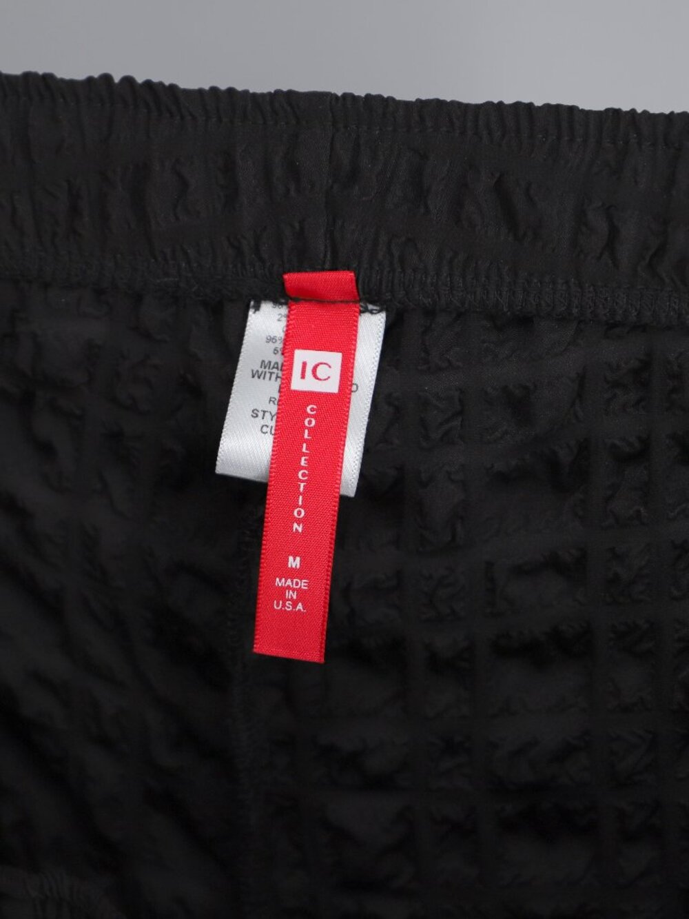 IC Collection Side Drape Crinkle Pull On Pants Black Size M - Picture 5 of 6